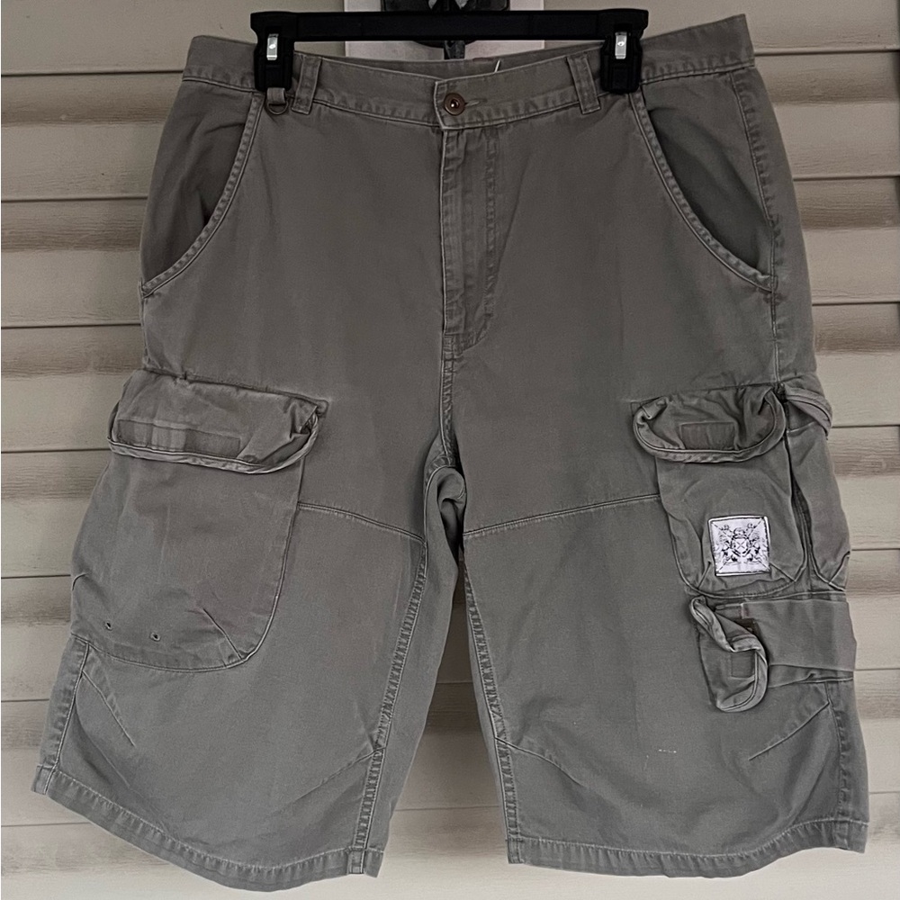 Outlooks Mens Cargo Camo Shorts Size 34 Green Pockets Outdoor Cotton Casual Y2k